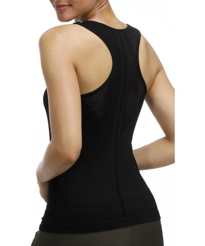 Yoga Tops for Women Cute Workout Tank Tops Activerwear Racerback Laser Cut Tank Running Sports Shirts Black $10.99 Activewear