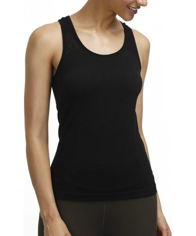 Yoga Tops for Women Cute Workout Tank Tops Activerwear Racerback Laser Cut Tank Running Sports Shirts Black $10.99 Activewear