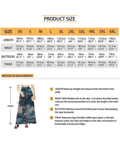 Womens Casual Wide Leg Long Lounge Pant Trousers, Monet Art Elastic High Waisted Palazzo Trousers Plus Size Clubwear Forest N...