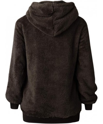 Hoodies for Women, Womens Oversized Sherpa Pullover Hoodie Fuzzy Fleece Sweatshirt Tops Fluffy Coat with Pockets Z01-brown $1...