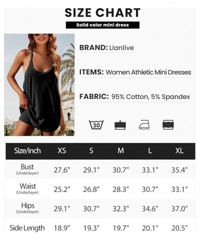 Women Athletic Mini Dresses Built-in Shorts Set Summer Sleeveless Sundress Hot Shot Mini Dress Black $12.79 Dresses