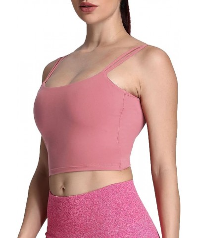 Women's Workout Sports Bras Fitness Padded Backless Yoga Crop Tank Top Twist Back Cami Pink $17.27 Lingerie