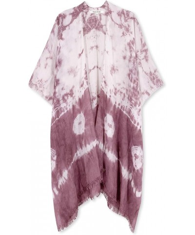 Women's Beach Cover up Swimsuit Kimono with Bohemian Floral Print, Loose Casual Resort Wear E Tie-dye Ultra Violet $15.48 Swi...