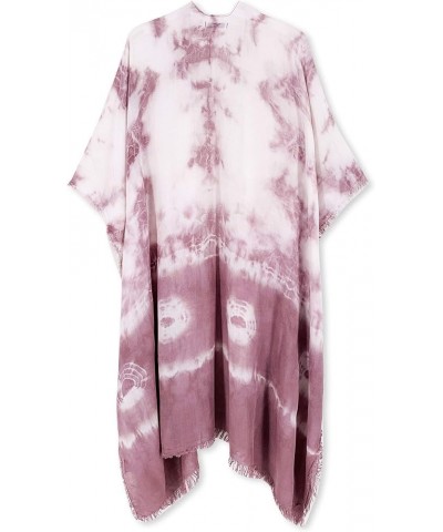 Women's Beach Cover up Swimsuit Kimono with Bohemian Floral Print, Loose Casual Resort Wear E Tie-dye Ultra Violet $15.48 Swi...