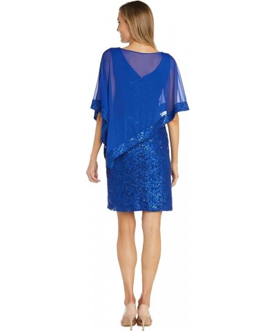 Womens Lace Cape Two Piece Dress Royal $32.73 Dresses