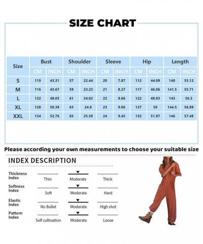 Rompers For Women,2024 Srping Summer Casual Wide Leg Jumpsuit Short Sleeve Crew Neck Oversized Baggy Overall A-light Brown $9...