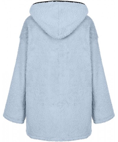 Womens Winter Coats Fleece Sherpa Jacket Fuzzy Lightweight Open Front Cardigan Comfy Hoodie Warm Clothes Outerwear A-blue $9....