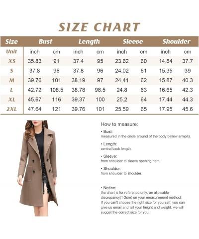 Women Elegant Notched Collar Double Breasted Wool Blend Over Coat Off-white $28.47 Coats