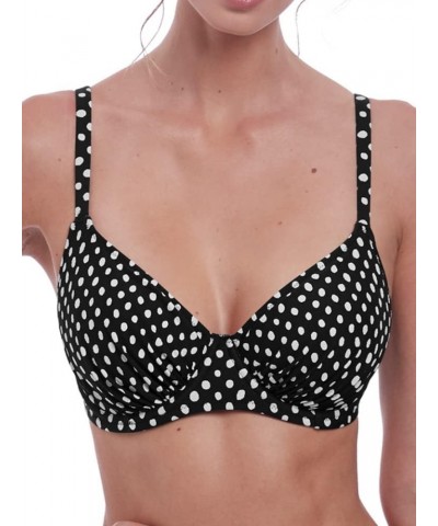 Santa Monica Gathered Full Cup Underwire Bikini Top (6720) Black/White $21.62 Swimsuits