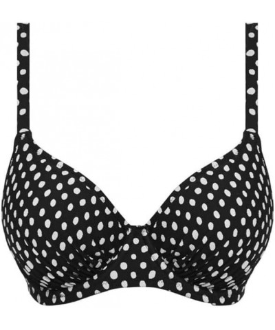 Santa Monica Gathered Full Cup Underwire Bikini Top (6720) Black/White $21.62 Swimsuits