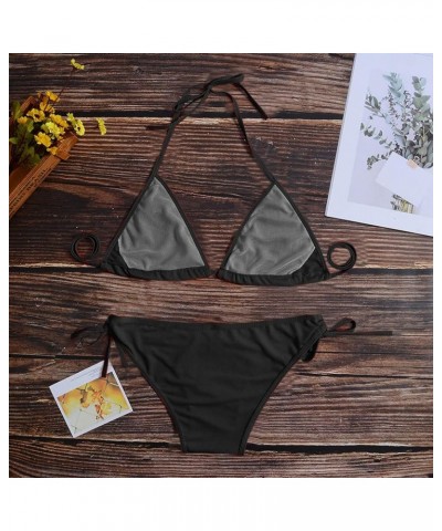 Bikini Sets for Women Sexy Triangle String Halter Thong Micro Bikini Bathing Suits Two Piece Womens Bikini Swimsuits Black $7...