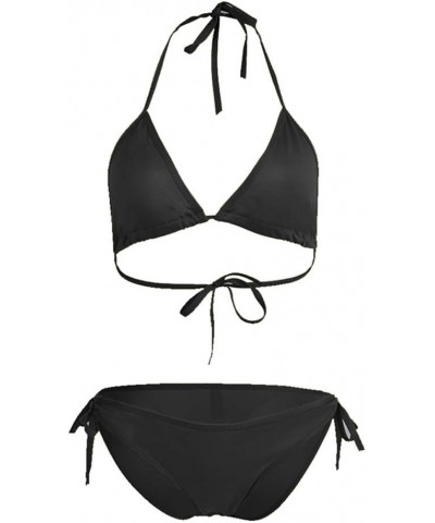 Bikini Sets for Women Sexy Triangle String Halter Thong Micro Bikini Bathing Suits Two Piece Womens Bikini Swimsuits Black $7...