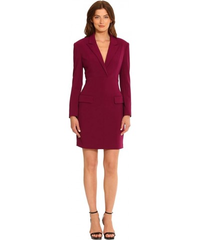 Women's Long Sleeve Tuxedo Dress Wear to Work Sld Cloud Crp - Plum Caspia $65.57 Dresses