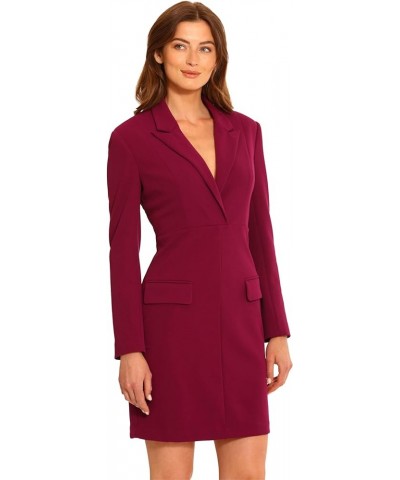 Women's Long Sleeve Tuxedo Dress Wear to Work Sld Cloud Crp - Plum Caspia $65.57 Dresses