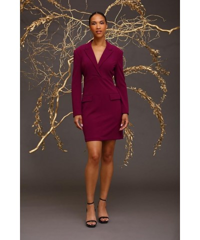 Women's Long Sleeve Tuxedo Dress Wear to Work Sld Cloud Crp - Plum Caspia $65.57 Dresses