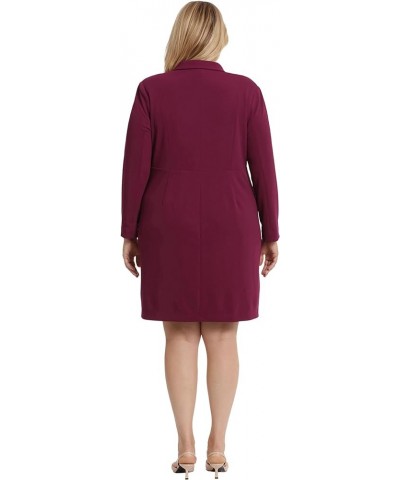 Women's Long Sleeve Tuxedo Dress Wear to Work Sld Cloud Crp - Plum Caspia $65.57 Dresses