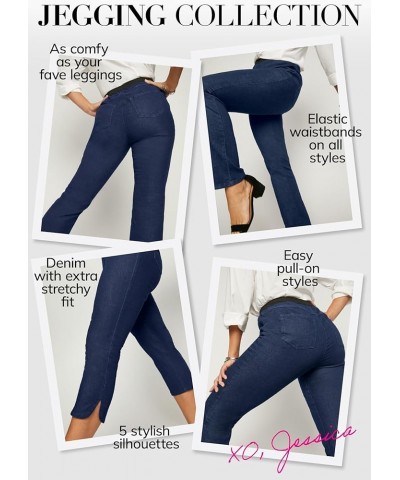 Women's Plus Size Curved Hem Crop Stretch Jeans Capri Pants Indigo $15.74 Jeans