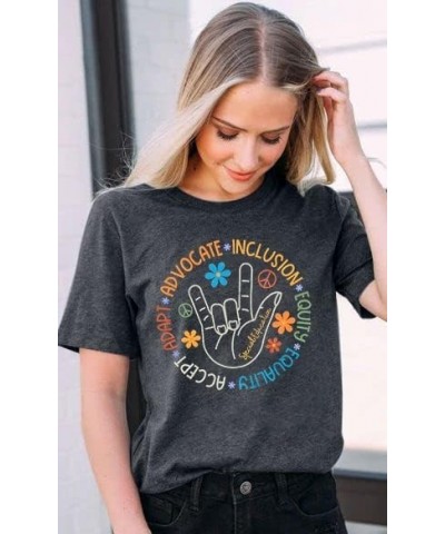 Autism Awareness Shirt Women Special Education Teacher T-Shirt Inspirational Graphic Tee Casual Top Dark Grey $12.59 T-Shirts