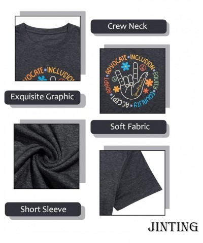 Autism Awareness Shirt Women Special Education Teacher T-Shirt Inspirational Graphic Tee Casual Top Dark Grey $12.59 T-Shirts