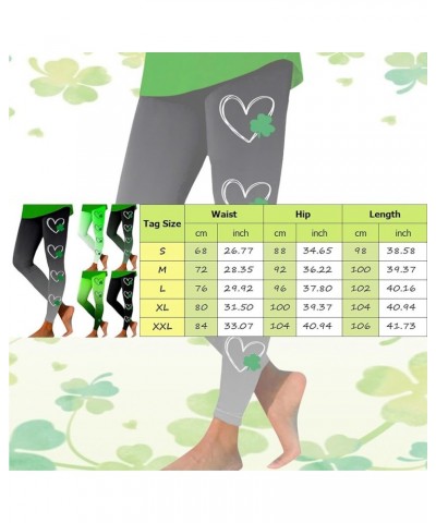 St Patricks Day Leggings Women High Waisted Green Shamrock Workout Pants Tummy Control Casual Irish Funny Yoga Pants D - Yell...