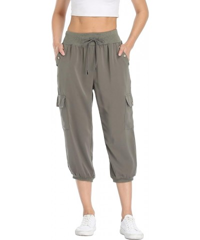 Women's Loose Cropped Capris Cargo Joggers Pants Harem Sweatpants Stylish Soft Casual with Pockets Light Green $19.20 Pants