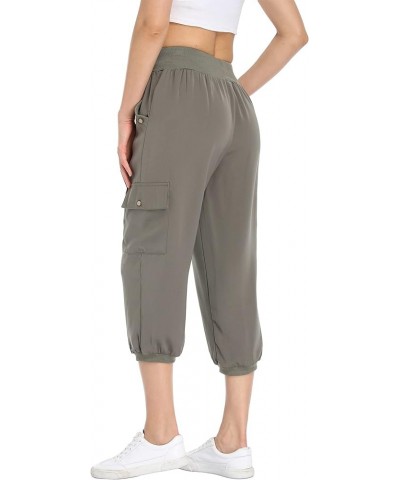 Women's Loose Cropped Capris Cargo Joggers Pants Harem Sweatpants Stylish Soft Casual with Pockets Light Green $19.20 Pants