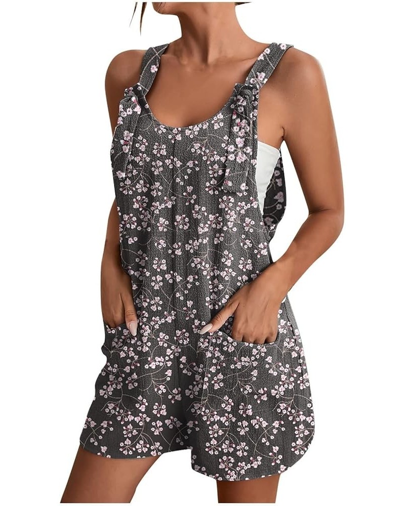 Rompers For Women Overall Shorts Striped Sleeveless Camisole Jumpsuits Plus Size Summer Romper Overalls Pant 02-dark Gray $11...