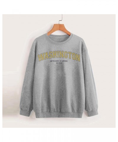 TEXAS Oversized Sweatshirt for Women Long Sleeve Crewneck Letter Graphic Print Casual Pullover Top Y2k Fall Winter Clothes 35...