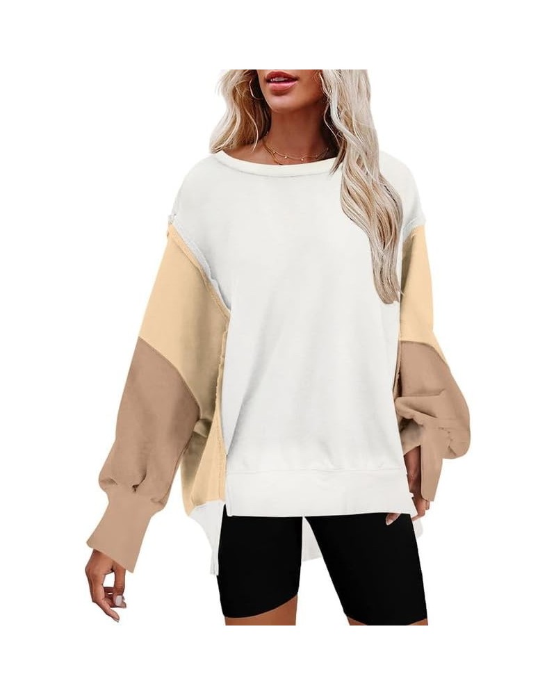 Sweatshirt for Women Crewneck Spring Lightweight Solid Color 2024 Fashion Warm Oversized Fit Pullover Sweatshirts C Khaki $21...