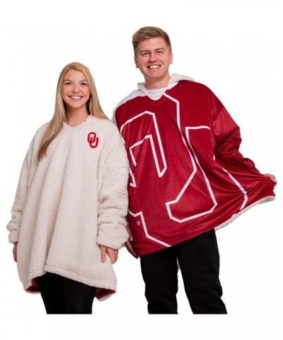 Women's Reversible Oversized Sherpa Hoodie Sweatshirt Colorblock Hoodeez Oklahoma Sooners Colorblock $32.20 Activewear