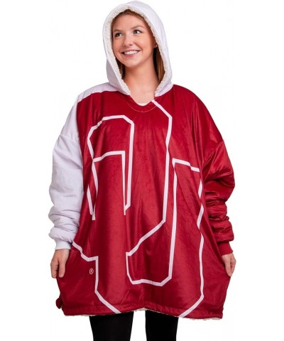 Women's Reversible Oversized Sherpa Hoodie Sweatshirt Colorblock Hoodeez Oklahoma Sooners Colorblock $32.20 Activewear