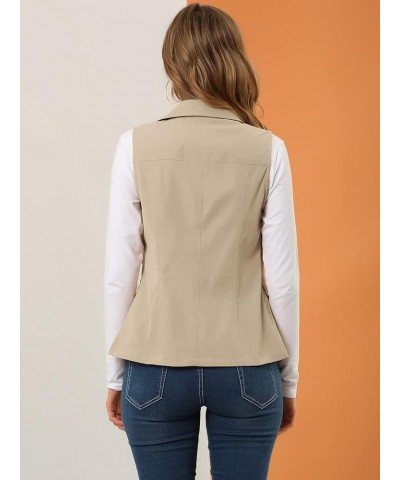 Women's Zip Up Jacket with Pockets Sleeveless Cargo Utility Vest Khaki $26.54 Vests