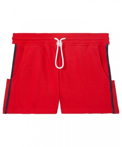 Women's Stripe Shorts with Drawcord Closure, Chinese Red $18.59 Shorts