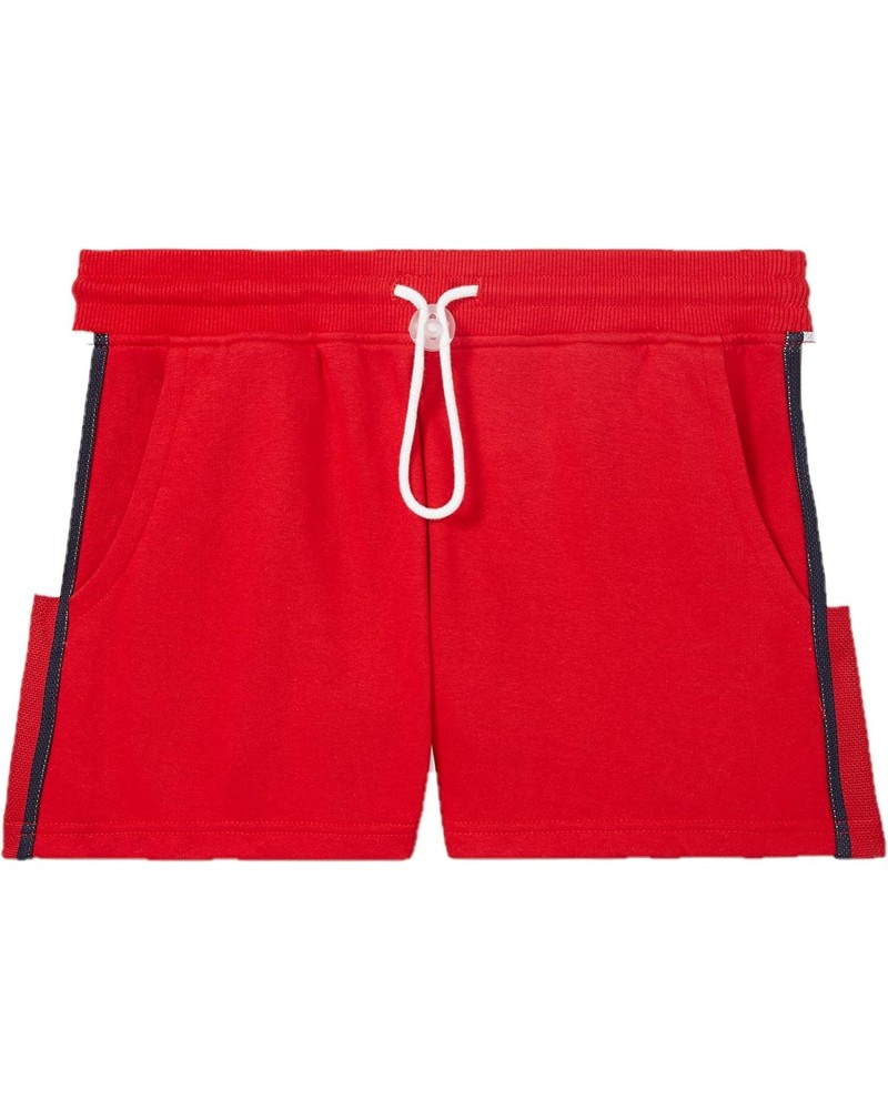 Women's Stripe Shorts with Drawcord Closure, Chinese Red $18.59 Shorts