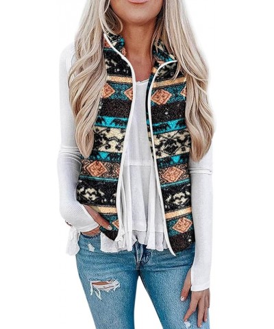 Womens Fleece Vests 2024 Winter Casual Zip Up Sleeveless Light Jacket Plaid Graphic Loose fit Fuzzy Outerwear Vest B-black $6...