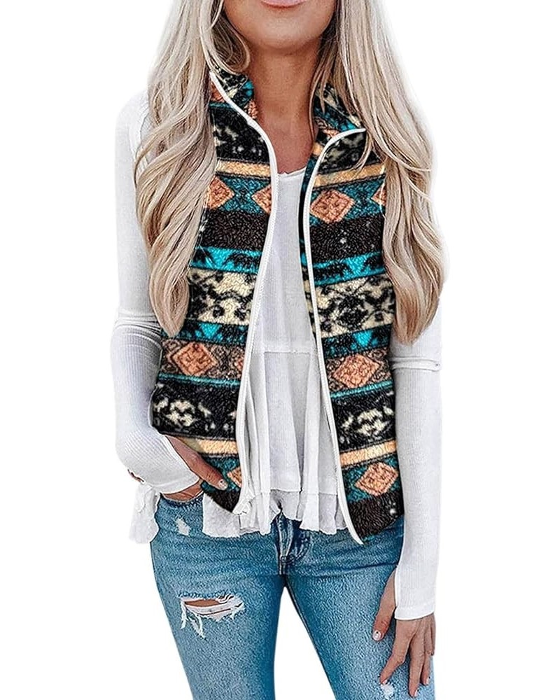 Womens Fleece Vests 2024 Winter Casual Zip Up Sleeveless Light Jacket Plaid Graphic Loose fit Fuzzy Outerwear Vest B-black $6...