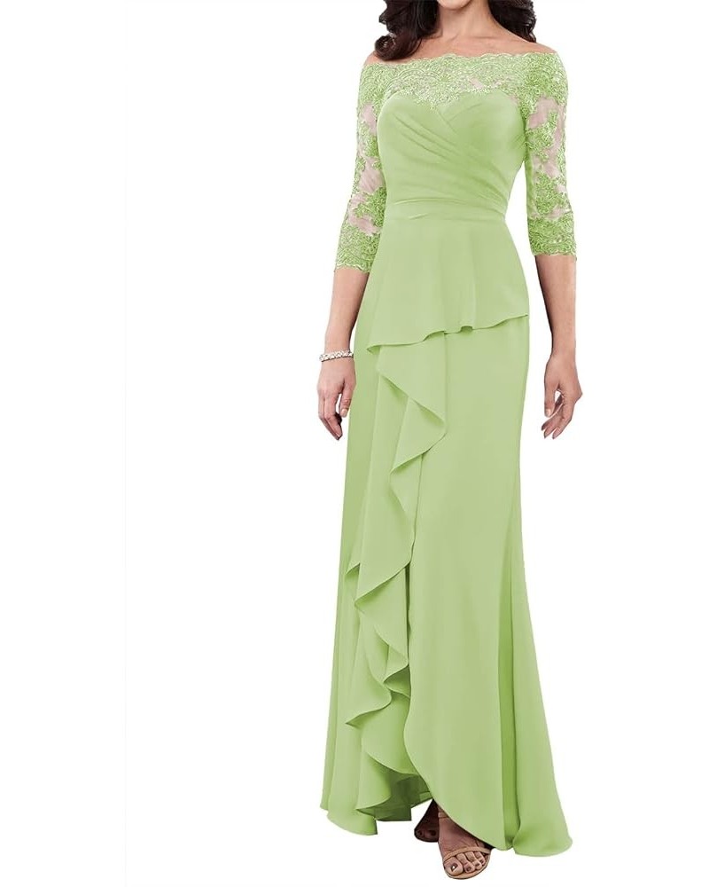 Mother of The Brides Dresses for Wedding Guest Dresses Long Formal Dresses Lace Appliques Evening Gowns Sage Green $38.48 Dre...