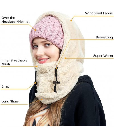 Sherpa Hood, Sherpa Hood Ski Mask Wind-Resistant Fleece Winter Face Mask Adjustable Warm Hood Cove W $10.82 Jackets