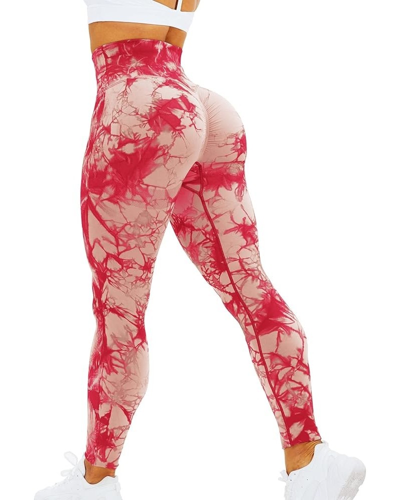 Tie Dye Workout Seamless Leggings for Women High Waist Gym Leggings Yoga Pants 1 Orange $11.50 Leggings