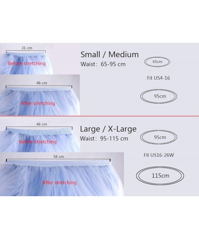 Women Long Maxi Puffy 5 Layers Tulle Skirt Floor Length A Line with Bowknot Belt High Waisted for Wedding Party Evening Light...