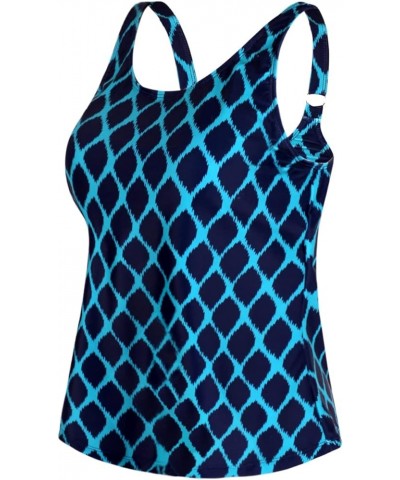 Women's Plus Size Short Tankini Swimsuit Top Athletic Bathing Suit No Bottoms Navydiamond $13.20 Swimsuits