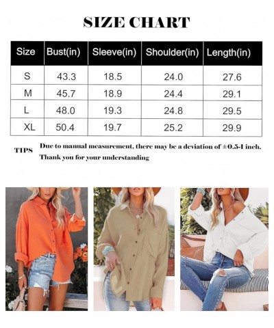 Womens Casual Oversized Button Down Shirt Long Sleeve Lapel Collar Blouses Loose Fit Tops White $19.03 Blouses