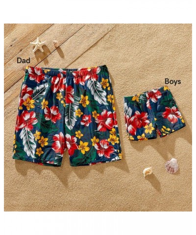 Family Matching Swimsuit One Piece Green Ruffle Floral Splice Red Brief Tankini Swimwear Women Greenred $16.49 Swimsuits