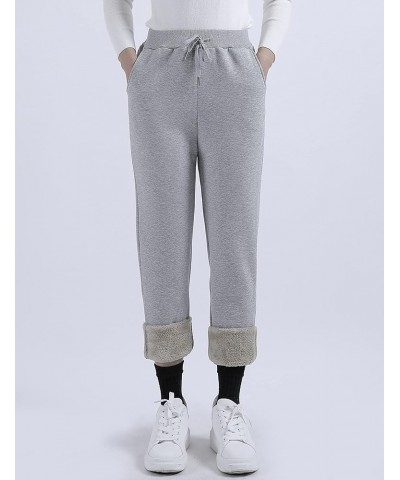 Warm Sweatpants Womens Fleece Sherpa Lined Winter Active Running Jogger Pants Style 12light Grey-straight Leg $16.38 Activewear