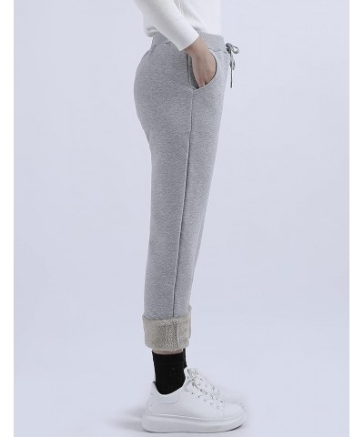 Warm Sweatpants Womens Fleece Sherpa Lined Winter Active Running Jogger Pants Style 12light Grey-straight Leg $16.38 Activewear