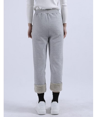 Warm Sweatpants Womens Fleece Sherpa Lined Winter Active Running Jogger Pants Style 12light Grey-straight Leg $16.38 Activewear