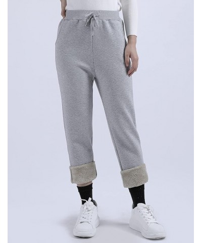 Warm Sweatpants Womens Fleece Sherpa Lined Winter Active Running Jogger Pants Style 12light Grey-straight Leg $16.38 Activewear