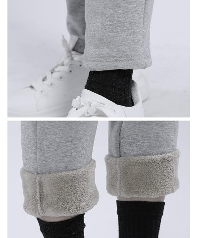 Warm Sweatpants Womens Fleece Sherpa Lined Winter Active Running Jogger Pants Style 12light Grey-straight Leg $16.38 Activewear