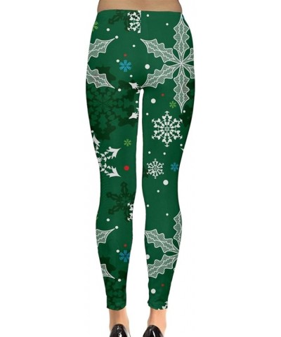 Women's Festive Holiday Stretchy Leggings Christmas Lights Ugly Xmas Leggings, XS-5XL Green $15.92 Others