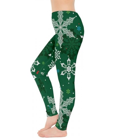 Women's Festive Holiday Stretchy Leggings Christmas Lights Ugly Xmas Leggings, XS-5XL Green $15.92 Others